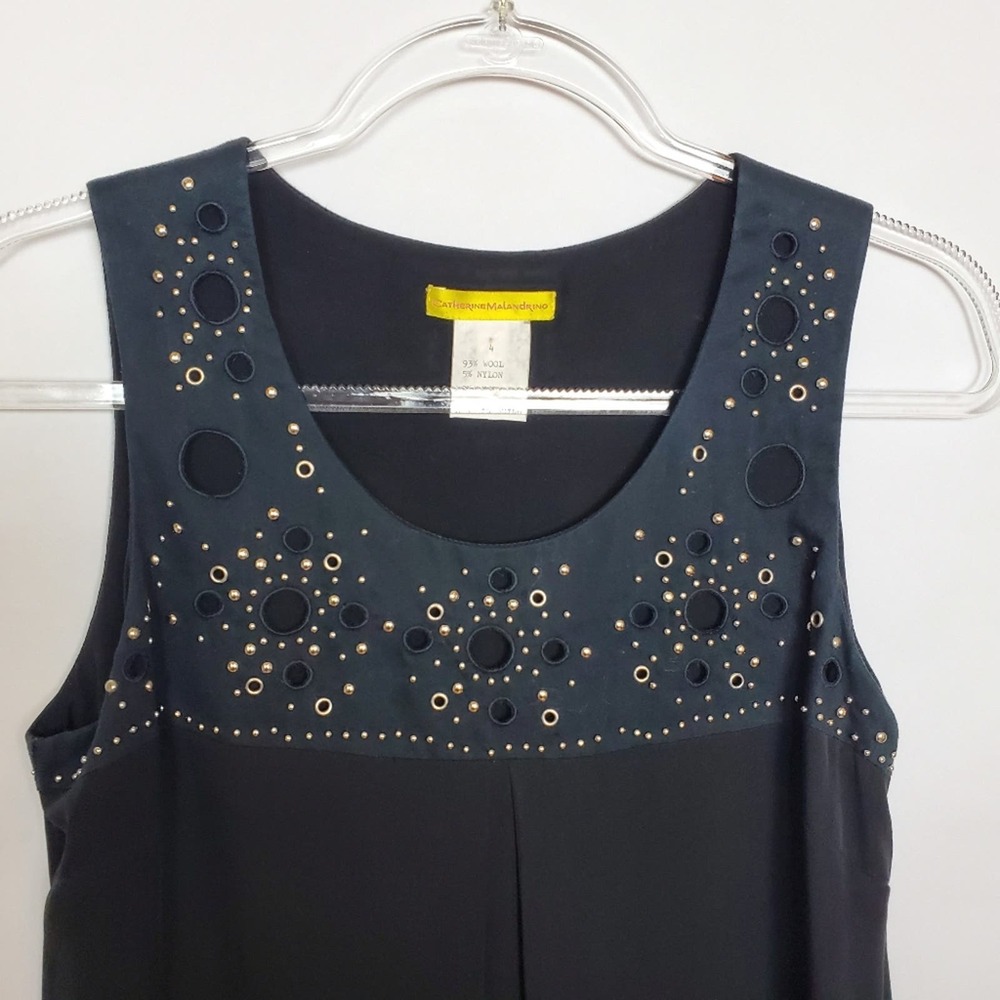 Catherine Malandrino dress w/ metal accents sz 4 - Picture 2 of 5